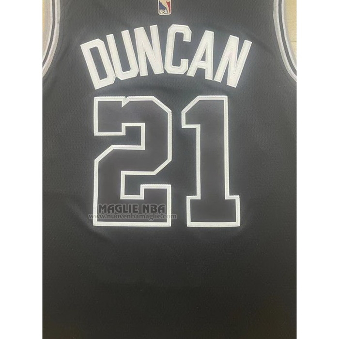Maglia
 Tim Duncan NO 21 San Antonio Spurs Statement 2022-23 Nero
